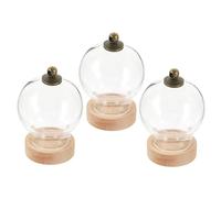 Holibanna 3pièces Miniature Glass Dome Cloche avec Base pour Fleurs Séchées Vitrine Décorative Transparent pour Centre De Table Et Art Floral