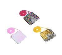 Holibanna 3pièces Pochette à Sequins pour Garçon Fille Petit à Main Garçon Fille pour Monnaie Bijoux Et Accessoires à Bandoulière Et Étincelant Parfait pour Fête Et