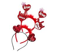 Holibanna 3pièces Tête Cœur Paillettes Pour Saint-valentin Accessoires De Fête Festifs De Décoration Party Props