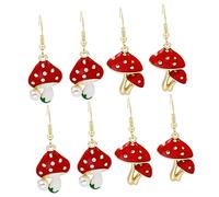 Holibanna 4 Paires boucles d'oreilles champignon pendentif champignon Boucles d'oreilles amusantes Les femmes tombent des boucles d'oreilles boucles d'oreilles drôles alliage rouge