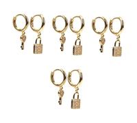 Holibanna 4 Paires boucles d'oreilles de verrouillage boucles d'oreilles pour femmes orrous cadenas hommes light noel party à cadenas pour femmes cuivre