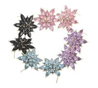 Holibanna 4 Paires Boucles Oreilles Fleurs Zircon Multicouches Alliage Colorées Brillantes pour Femmes et Filles Bijoux Polyvalents pour Mariage Fête et Usage Quotidien