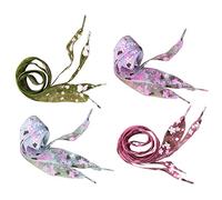 Holibanna 4 Paires de Lacets Fleur Imprimé Fil Transparent Lacet Élargi Cravate pour Sneakers Chaussures de Skate Bottes Chaussures de Sport 120Cm (Rouge Vert Bleu Violet)