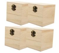 Holibanna 4 pièces Boîte Carrée avec Serrure Coffret Cadeau Vintage Boîte de Rangement Décorative pour Bijoux Sécurisée et