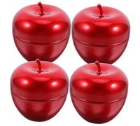 Holibanna 4 pièces Boîte Métallique Pomme Rouge Boîte à avec Couvercle Décorative pour Biscuits Café et Contenant Multifonction pour Maison et Bureau