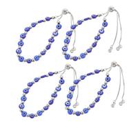 Holibanna 4 Pièces Bracelet Mauvais Œil Réglable avec Perles et Breloques Protection Élégante pour Femme Accessoire pour Usage Quotidien et Fêtes