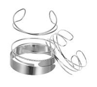 Holibanna 4 Pièces Bracelets Manchette pour Femme Bracelets Ouverts Réglables Design Géométrique Minimaliste Finition Confortable Accessoires Élégants pour Bras