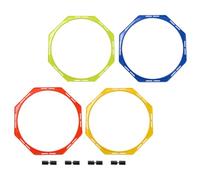 Holibanna 4 Pièces Cercles D'agilité Portables Multifonctions | Pp, Surface Lisse et Couleur Vive, Usage Football, Conception Sûre et Résistante, Améliore Flexibilité