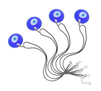 Holibanna 4 pièces Collier Œil Bleu Verre Pendentif Protection Chanceux Unisexe Charme Plat Œil Maléfique Gothique pour Femmes et Hommes