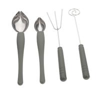 Holibanna 4 pièces Cuillères Acier Inoxydable pour Sauce Outils de Cuisine Chocolat Cuillère à Dessert et Fourchettes de Dégustation