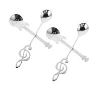 Holibanna 4 Pièces Cuillères Musicales Acier Inoxydable pour Café et Dessert de Design Guitare et Note de Musique Cuillères à Thé et Café Ergonomiques pour Maison et Bureau