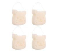 Holibanna 4 Pièces Éponge Nettoyante en Langue de Diable Blanche pour Peaux Sensibles, Réutilisable, Élimine Peaux Mortes, Dortoirs Voyages