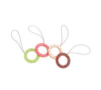 Holibanna 4 pièces Lanière de Téléphone Forme de Beignet Décor Mobile Anneau Suspendu pour Téléphone Cadeau Élégant pour Femmes et Filles