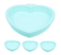 Holibanna 4 Pièces Moule Silicone Coeur Moules à Gâteau Antiadhésif Diy Pâtisserie pour Maison et Mousse Vert