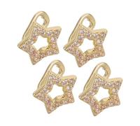 Holibanna 4 Pièces Sparkly Tooth Grill Caps With Zirconia Star Design Bling Hip Hop Jewelry For Men And Women Versatile Rapper Mouth Charms For And Costume