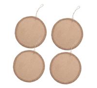 Holibanna 4 Pièces Toile de Lin pour Peinture DIY Panneaux Toile de Jute Rondes Planche à Tisser pour Garçon Fille Décoration Murale Rétro Matériel Créatif pour Projets Éducatifs et