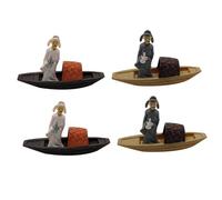 Holibanna 4pièces Décorations Aquarium Bureau Statues Forme De Bateau Poète pour Jardin Et Pot
