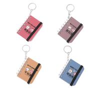 Holibanna 4pièces Porte-clés Mini Carnet Multifonction Design Créatif Et Chic Compatible Notes Rapides Cadeau Original