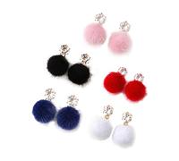 Holibanna 5 Paires clou d'oreille boucles d'oreille fantaisie Boucles d'oreilles fantaisie Boucles d'oreilles en lot boucle d'oreille femme boucles d'oreilles boules de poils