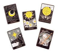 Holibanna 5 pièces Broches Émail Tarot Créatives Lot de Épingles pour Vêtements Sacs Chapeaux et Écharpes Accessoires Mode Unisexes Alliage