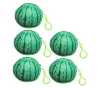 Holibanna 5 pièces Pochette Peluche Forme de Pastèque Porte Kawaii pour pour et Activités Scolaires Pratique et Outil Éducatif Fruits