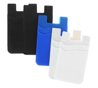 Holibanna 5 pièces Porte-Cartes Adhésif pour Téléphone Portable Silicone Double Pochette Auto-adhésive Antidérapante pour Cartes de Crédit et Identités Noir Blanc