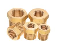 Holibanna 5 pièces Réducteurs de Raccords Laiton Hexagonaux Npt Adaptateurs de Douilles - - - - - Résistants Aux Hautes Températures pour Plomberie et Arrosage