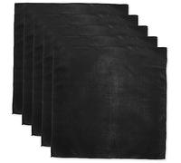 Holibanna 5 Pièces Serviettes de Table Satin Noir de Serviettes Tissu Réutilisables pour Mariages Dîners Réceptions et Événements Festifs