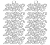 Holibanna 50 Breloques Métal Argenté Année 2026 Pendentifs Chiffres pour Loisirs Créatifs Accessoires Pompons et Chapeaux de Remise de Diplôme Breloques Miniatures pour Création Bijoux