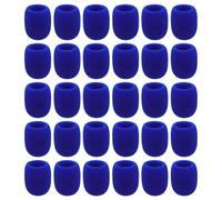 Holibanna 50 Pièces Bonnette Anti-vent Compatible pour Microphone à Main, en Éponge Bleue, Protection Éclaboussures, du Bruit pour Studio et Karaoké