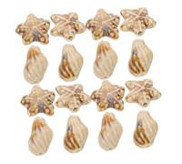 Holibanna 50 Pièces Perles Porcelaine Forme Conque et Étoile de Mer Colorées avec Trou Large Accessoires DIY pour Bijoux Thème Océan et Bracelets