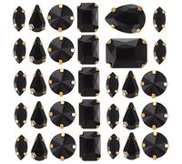 Holibanna 50 pièces Strass à Coudre Décoratifs Dorés pour DIY Cristaux Mixtes pour Vêtements Sacs et Accessoires Décorations Brillantes pour Personnalisation