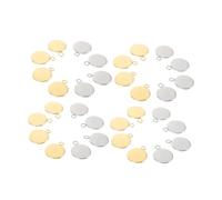Holibanna 50 pièces Supports Pendentifs Acier Inoxydable Plateaux Ronds pour Bijoux Base pour Gemmes Finition et Or Accessoires pour Création de Bijoux