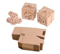 Holibanna 50ensembles Boîtes Papier Kraft Pour De Boîtes Avec Étiquettes Pour Et Thank You Incluses