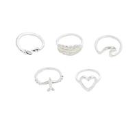 Holibanna 5pièces Bagues Avec Design Bagues Forme De Cœur Amoureux Et Anneaux Creux