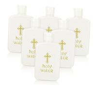 Holibanna 6 Pièces Bouteille d'eau Bénite Porte-Eau Bénite Saint Souhaitant Bouteilles en Eau Bénite en Faveurs De Fête De Baptême Gel Eau Bénite Orthodoxe Clé Bénitier Rose Plastique