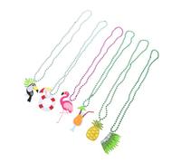 Holibanna 6 pièces Collier Hawaïen Tropical Accessoires de Plage pour Fête Décoration Luau Bijoux Colorés avec Perles Artisanales Thème Tropical pour Événements Festifs
