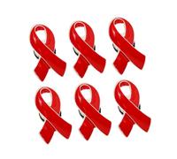 Holibanna 6 Pièces Lot de Broches Ruban Écarlate Satinées pour Sensibilisation Vih Pin Élégant et Facile à Porter Symbole de Soutien et Prévention Accessoire Mode Polyvalent pour Vêtements
