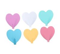 Holibanna 6 Pièces Lot de Crochets Muraux Forme Cœur Autocollants Multicolores Crochets Décoratifs sans Perçage pour Clés Sacs et Rangement Mural Polyvalent