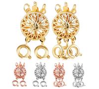 Holibanna 6 pièces Lot de Fermoirs Connecteurs Multibrins pour Collier Séparateurs à Motif Fleur Vintage Couleur Classique Blanc Or et Rose pour Création de Bijoux Superposés sans Nœuds