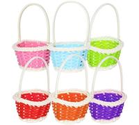 Holibanna 6 Pièces Mini Panier de Pâques Tressé en Rotin Plastique, Léger et Portable, pour Fruits et Jeux D'garçon Fille