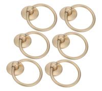 Holibanna 6 Pièces Poignée de Tiroir Rétro Alliage de Zinc Doré Bouton Décoratif Rond à Trou Unique Anneau Suspendu Vintage pour Commode Armoire et Meuble