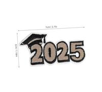 Holibanna 6 Pièces Thermocollants Graduation Class pour Vêtements et Chapeaux Patches Brodés DIY pour Fête et Souvenirs Autocollants Noir et Or