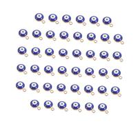 Holibanna 60 Pièces Evil Eye Spacer Beads Bleu Doré Alliage Pendentifs DIY Création Bijoux pour Collier Bracelet Femme