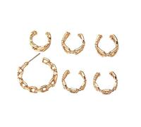 Holibanna 6pièces Oreilles Punk Style Chaîne Épaise Boucles Oreilles Doré Accessoires De Mode Unique
