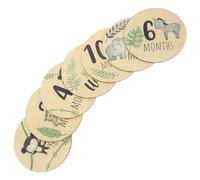 Holibanna 7pièces Cartes Bois Pour Suivi De Croissance Garçon Fille Disques Décoratifs Mensuels Pour Photos De Mémoires Inoubliables