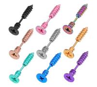 Holibanna 9 Pièces Boucles Oreilles Vis Acier Inoxydable Clous Unisexes Hypoallergéniques Confortable pour Piercing Quotidien et Fêtes