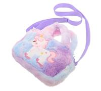 Holibanna à Bandoulière Licorne De Dessin Animé Sacs à Main pour Tout-Petits Licornes Forme Moelleux Flou Enfant en Bas Âge Service Duveteux Violet Peluche