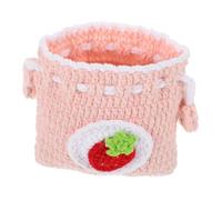 Holibanna à Monnaie Tissé à Main Clair Petite Trousse De Maquillage Mini à Pendentif Tendance Mini- à Main Pièce De Monnaie Portefeuille Titulaire Peluche Fil Rose