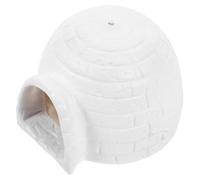 Holibanna Aquarium Thématique Forme Réaliste Réservoir Simulation Poisson Modèle Cachette Grotte Polaire Décor Mignon Figurine Hiver Grand Igloo Debout Ornement Statue Igloo Résine Blanche